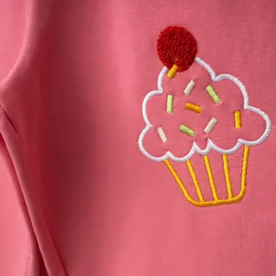Winimo Kız Eşofman Altı Cupcake Nakışlı Pembe (1)