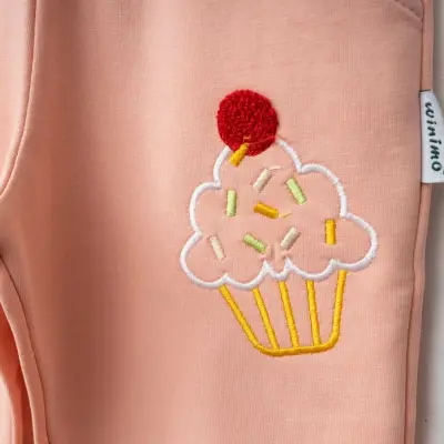 Winimo Kız Eşofman Altı Cupcake Nakışlı Pudra - 4