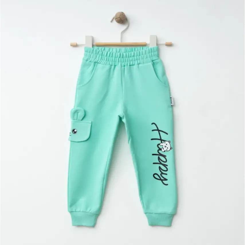 Winimo Kız Eşofman Altı Happy Baskılı Açık Yeşil - 7