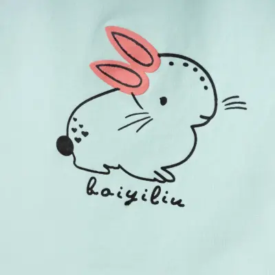 Winimo Kız T-Shirt Tavşan Baskılı Yeşil - 6