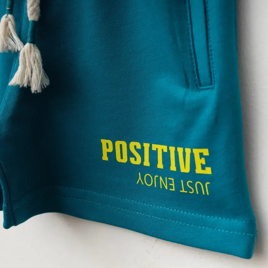 Winimo Positive Baskılı Çocuk Şort Unisex Petrol - 4