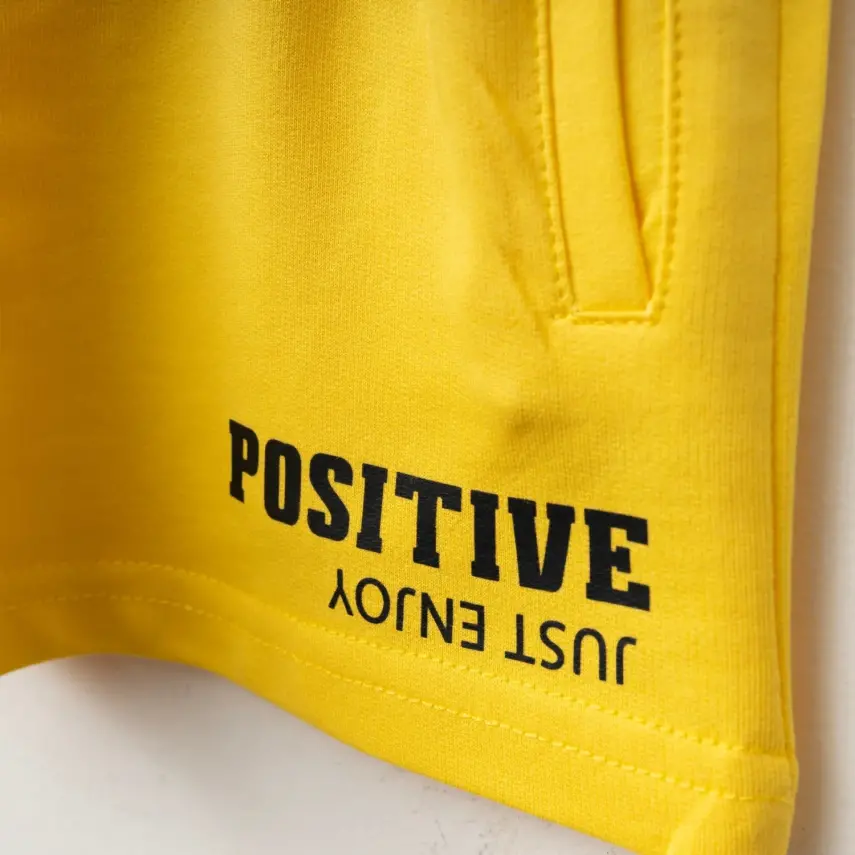 Winimo Positive Baskılı Çocuk Şort Unisex Sarı - 3