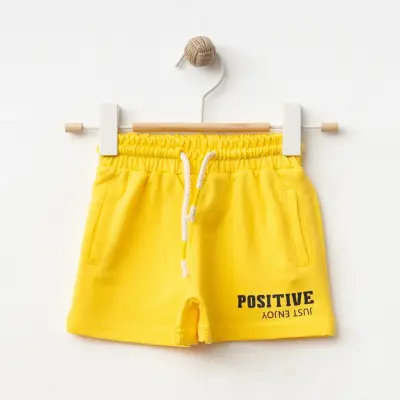 Winimo Positive Baskılı Çocuk Şort Unisex Sarı 