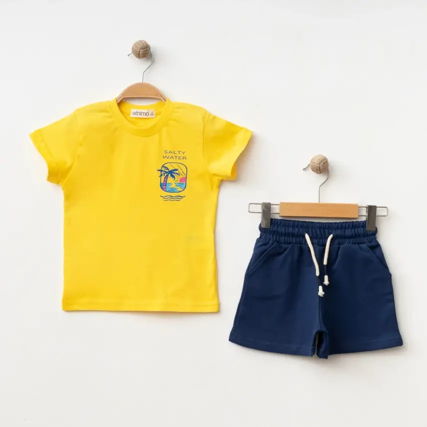 Winimo Salty Water Baskılı 2Li Erkek Çocuk Takım Sarı - 1