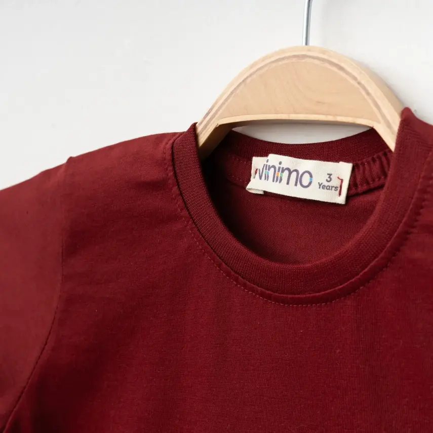 Winimo Smile Baskılı Çocuk T-Shirt Unisex Bordo - 2