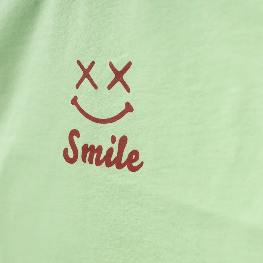 Winimo Smile Baskılı Çocuk T-Shirt Unisex Fıstık Yeşili - 3