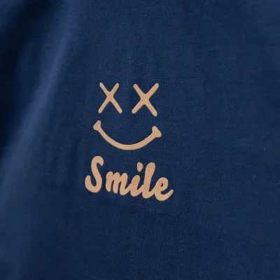 Winimo Smile Baskılı Çocuk T-Shirt Unisex Lacivert - 4