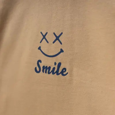 Winimo Smile Baskılı Çocuk T-Shirt Unisex Sütlü Kahve - 4