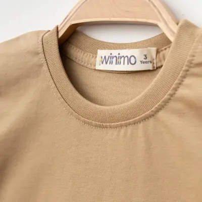 Winimo Smile Baskılı Çocuk T-Shirt Unisex Sütlü Kahve - 5