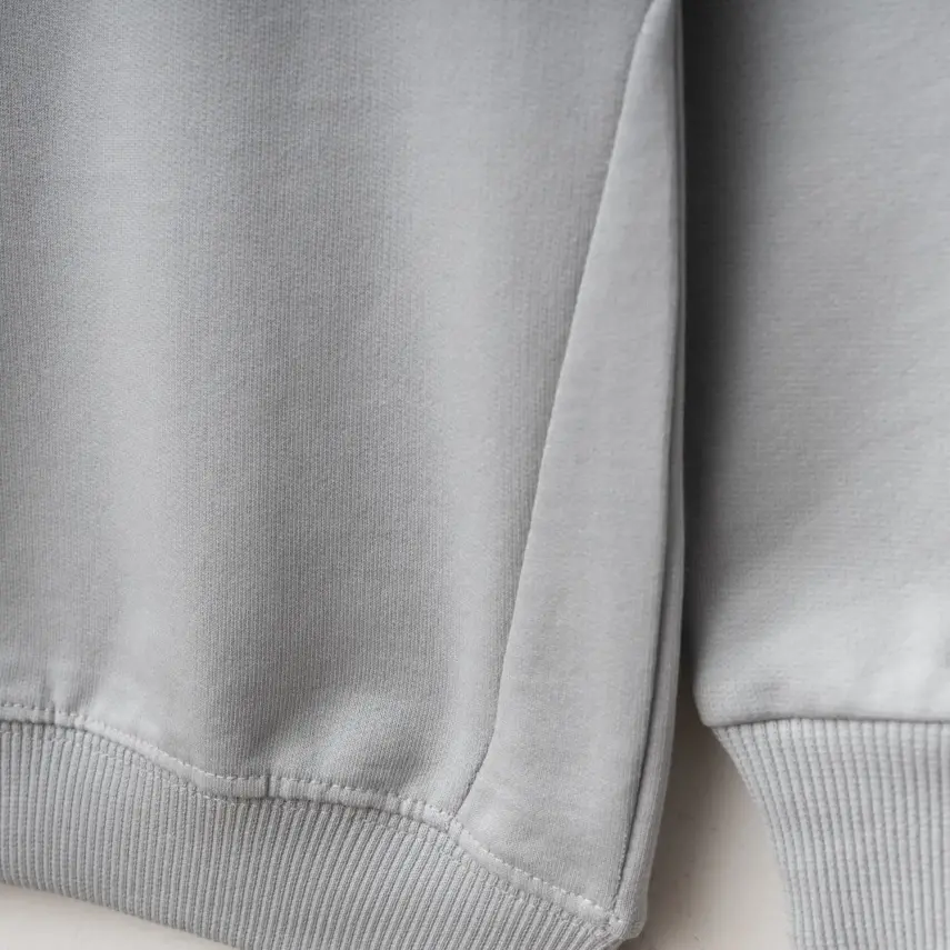 Winimo Unisex Bisiklet Yaka Çocuk Sweatshirt Parçalı Basic Boyalı Gri - 3