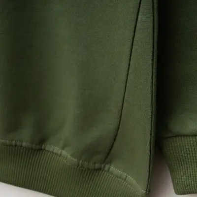 Winimo Unisex Bisiklet Yaka Çocuk Sweatshirt Parçalı Basic Haki - 6