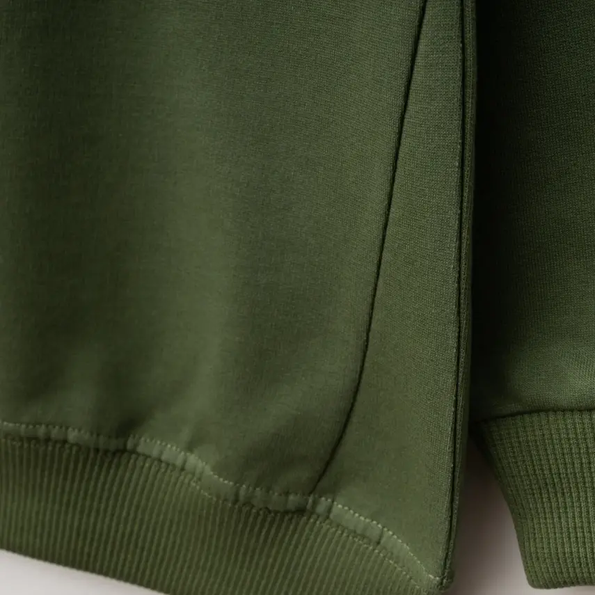 Winimo Unisex Bisiklet Yaka Çocuk Sweatshirt Parçalı Basic Haki - 6