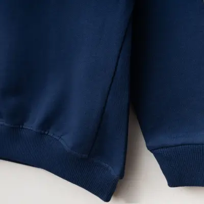 Winimo Unisex Bisiklet Yaka Çocuk Sweatshirt Parçalı Basic Lacivert - 11