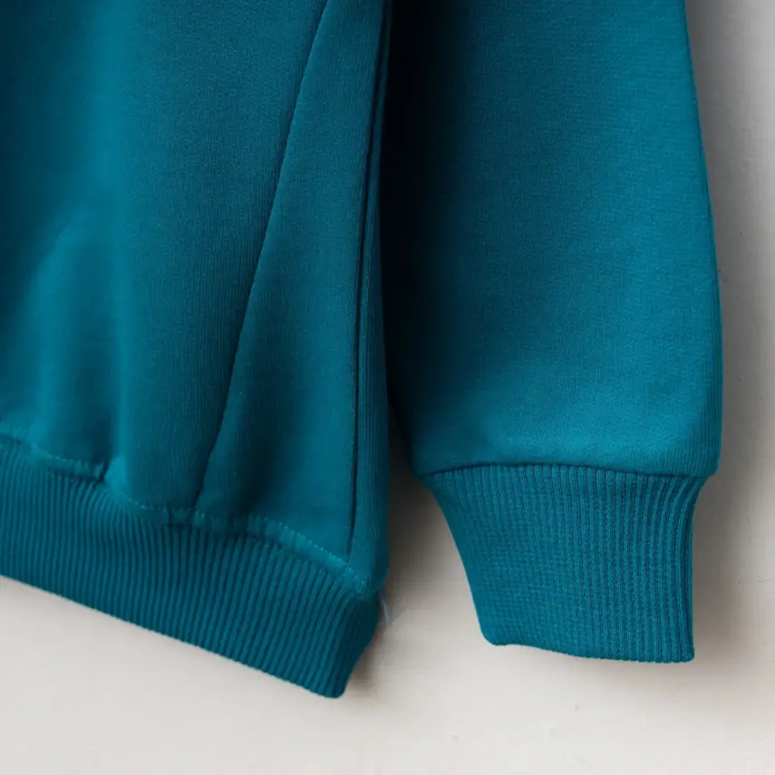 Winimo Unisex Bisiklet Yaka Çocuk Sweatshirt Parçalı Basic Turkuaz - 3