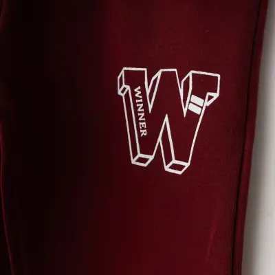 Winimo Unisex Çocuk Eşofman Altı W Baskılı Bordo - 2