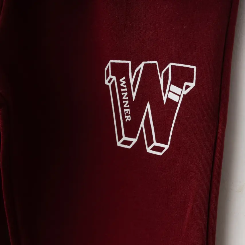 Winimo Unisex Çocuk Eşofman Altı W Baskılı Bordo - 2