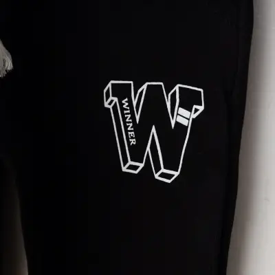 Winimo Unisex Çocuk Eşofman Altı W Baskılı Siyah - 3