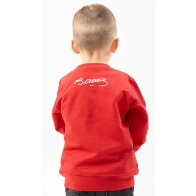 Winimo Unisex Sweatshirt Ay Yıldız Baskılı Kırmızı - 4