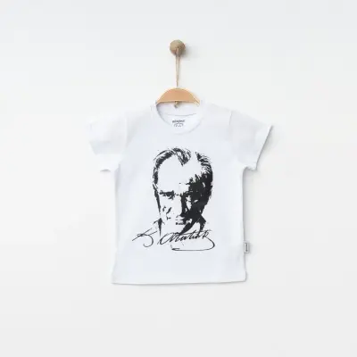 Winimo Unisex T-Shirt Atatürk Baskılı Beyaz