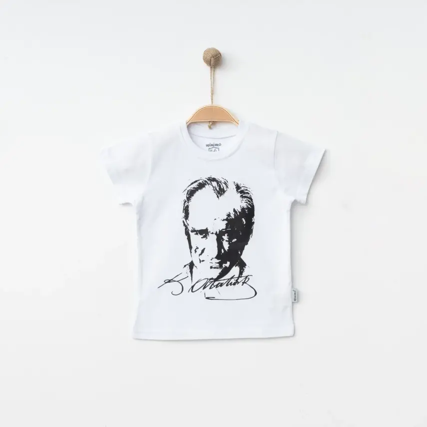 Winimo Unisex T-Shirt Atatürk Baskılı Beyaz - 3