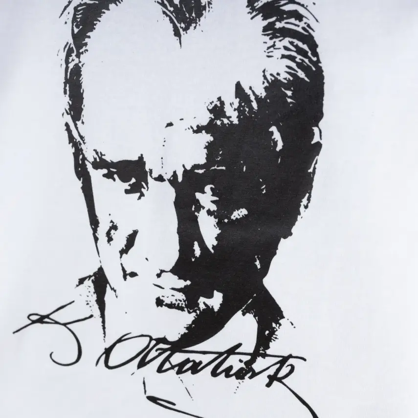 Winimo Unisex T-Shirt Atatürk Baskılı Beyaz - 9