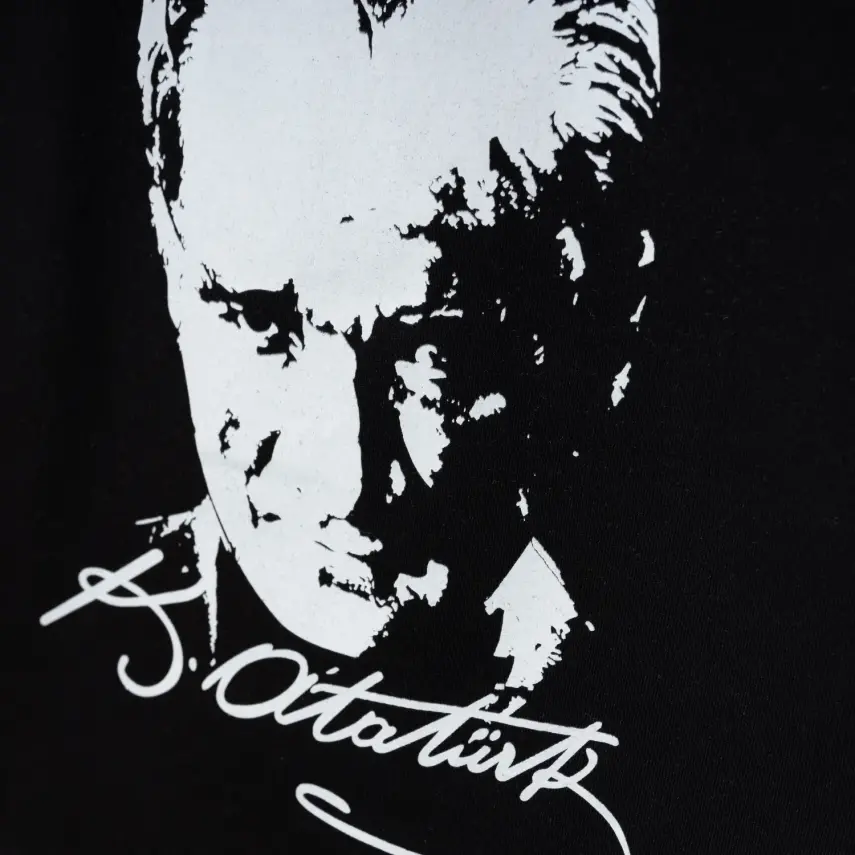 Winimo Unisex T-Shirt Atatürk Baskılı Siyah - 3