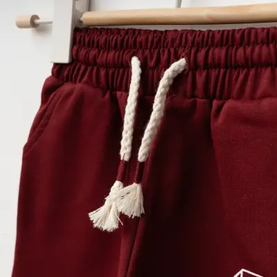 Winimo W Baskılı Çocuk Şort Unisex Bordo (1)