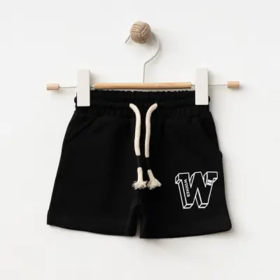 Winimo W Baskılı Çocuk Şort Unisex Siyah - 4