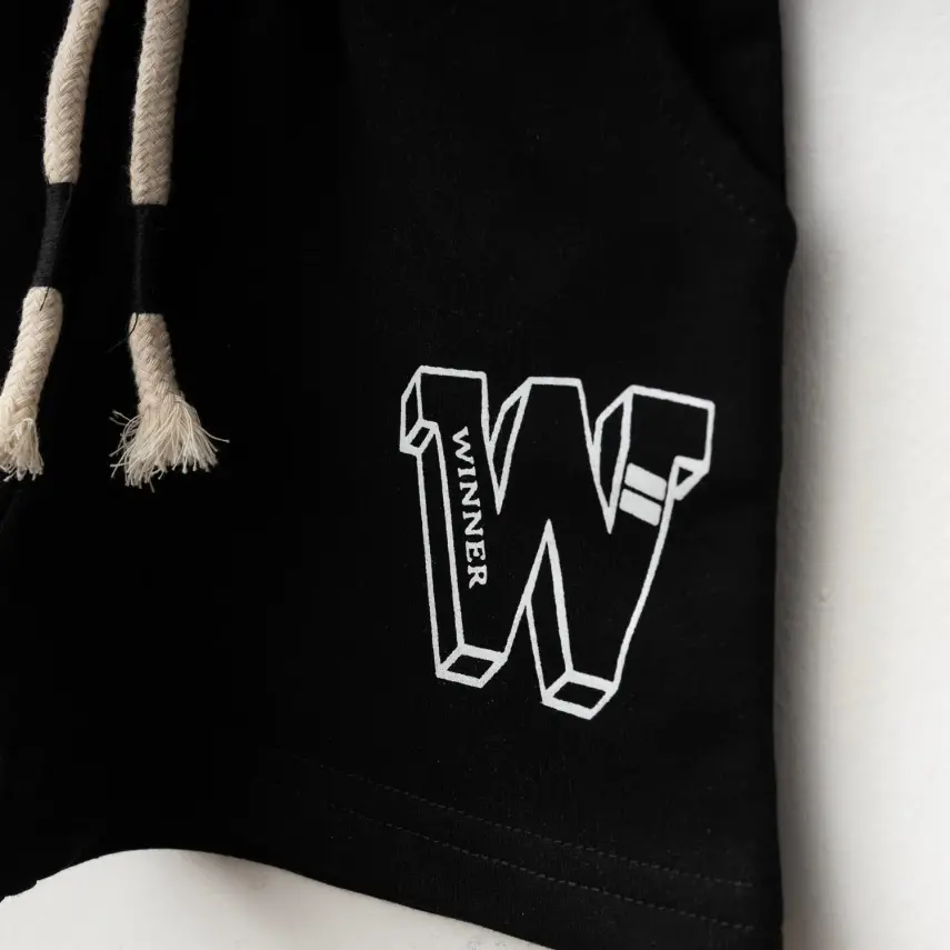 Winimo W Baskılı Çocuk Şort Unisex Siyah - 6