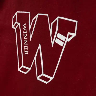 Winimo W Baskılı Çocuk T-Shirt Unisex Bordo - 4