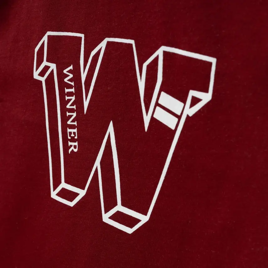 Winimo W Baskılı Çocuk T-Shirt Unisex Bordo - 6