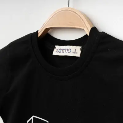 Winimo W Baskılı Çocuk T-Shirt Unisex Siyah - 4