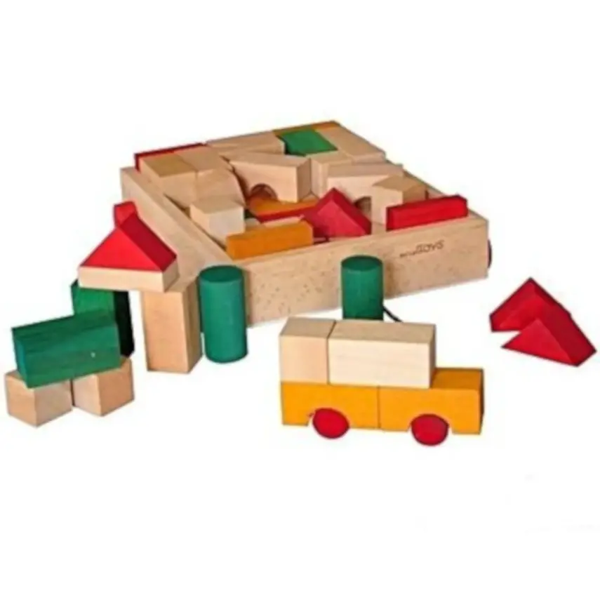 Woodoy Ahşap Blok Renkli 60 Parça - 2