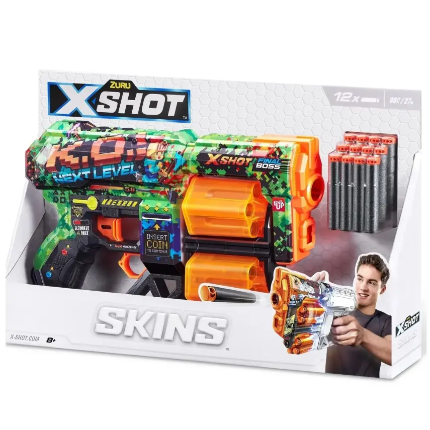 X-Shot Excel Skins Sünger Atan Tabanca 12 Dartlı - 6