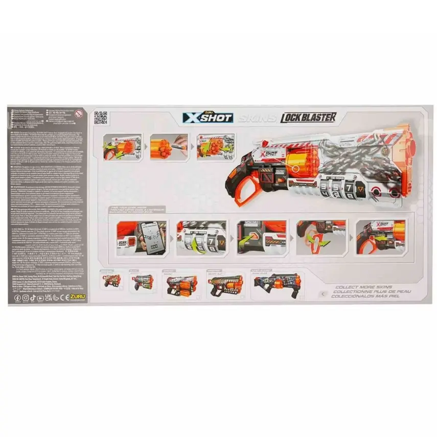 X-Shot Skins Lock Blaster Sünger Dart Atan Tabanca 56 cm 16 Dartlı - 2