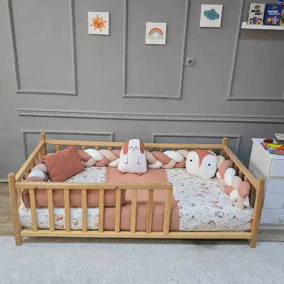 Yuar Baby Motessori Örgü Uyku Seti Somon Tavşan