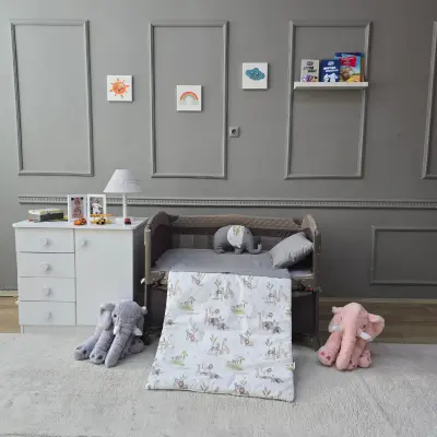 Yuar Baby Oyun Parkı 5 Parça Uyku Seti Gri Amazon