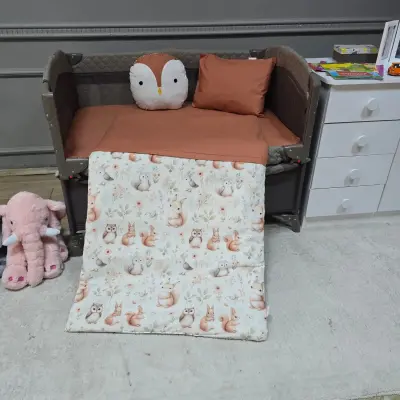 Yuar Baby Oyun Parkı 5 Parça Uyku Seti Somon Tavşan (1)