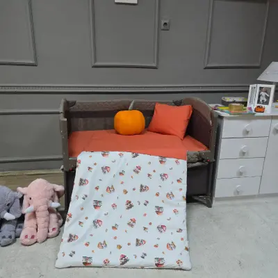 Yuar Baby Oyun Parkı 5 Parça Uyku Seti Turuncu Kabak (1)