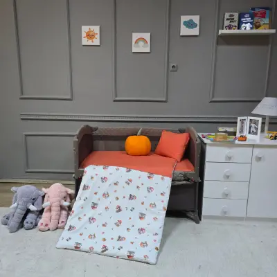 Yuar Baby Oyun Parkı 5 Parça Uyku Seti Turuncu Kabak