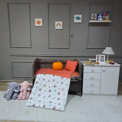 Yuar Baby Oyun Parkı 5 Parça Uyku Seti Turuncu Kabak - 3