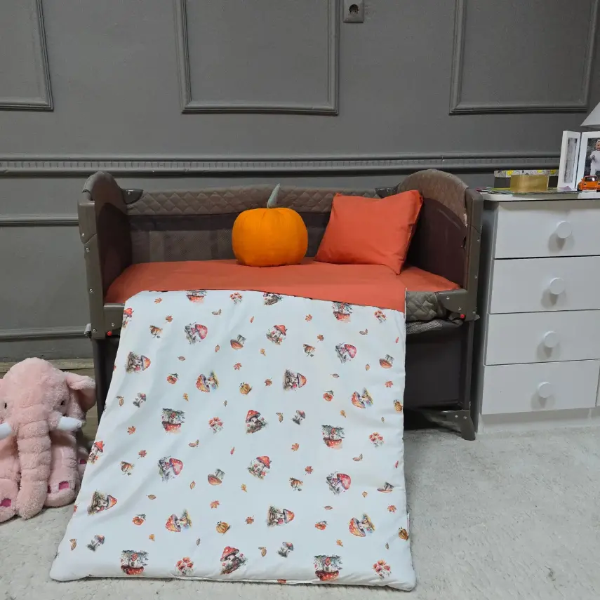 Yuar Baby Oyun Parkı 5 Parça Uyku Seti Turuncu Mantar - 5