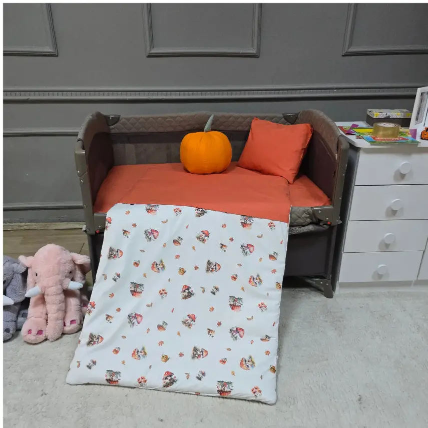 Yuar Baby Oyun Parkı 5 Parça Uyku Seti Turuncu Mantar - 2