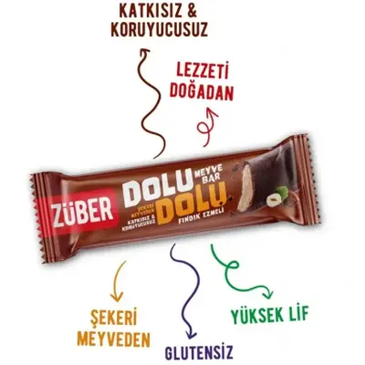 Züber Dolu Dolu Meyve Bar Fındık Ezmeli 30 gr. (1)