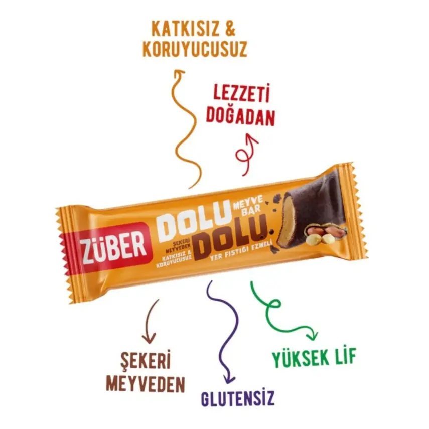 Züber Dolu Dolu Meyve Bar Yer Fıstığı Ezmeli 30 gr. - 3