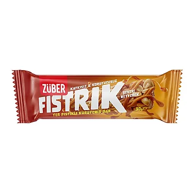 Züber Fıstrık Yer Fıstıklı Kuruyemiş Bar 30 gr