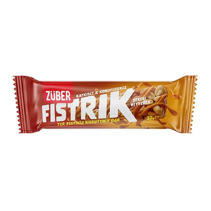 Züber Fıstrık Yer Fıstıklı Kuruyemiş Bar 30 gr - 1