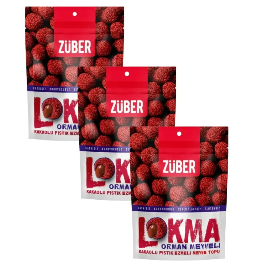 Züber Lokma Orman Meyveli Fıstık Ezmeli 96Gr*3 - 1